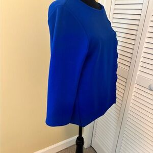 Vibrant Blue Boxy Blouse with 3/4 Sleeves